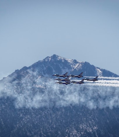 Fighter jets in flight in Nevada 