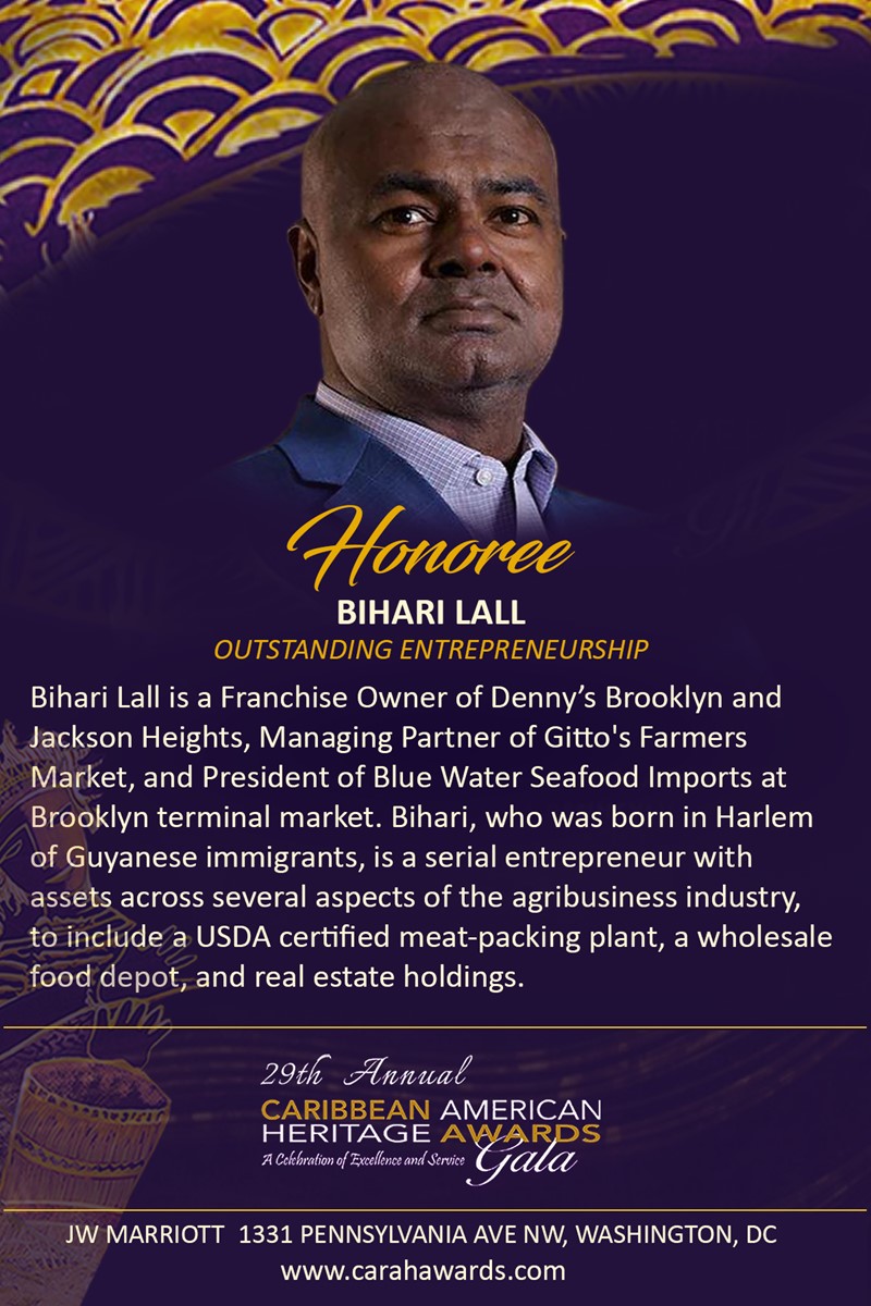Guyanese businessman Bihari Lall to receive award