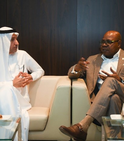 Minister of Tourism, Hon. Edmund Bartlett (right) and Chairman of the World Free Zones Organization (WFZO), H.E. Dr. Mohammed Al Zarooni