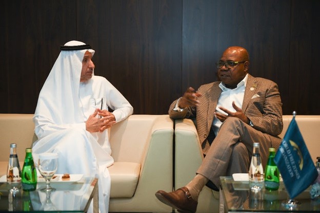 Minister of Tourism, Hon. Edmund Bartlett (right) and Chairman of the World Free Zones Organization (WFZO), H.E. Dr. Mohammed Al Zarooni