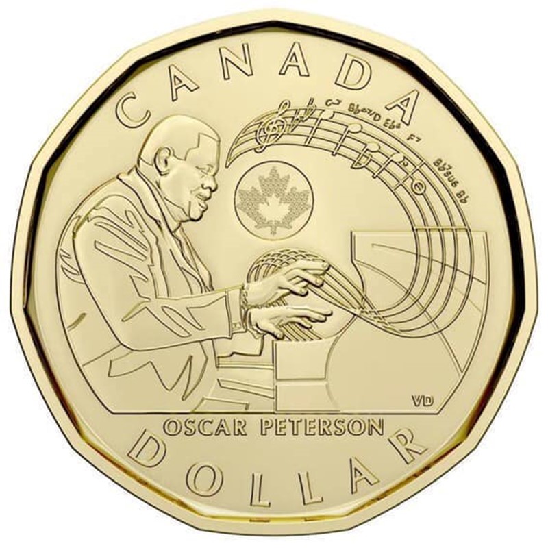 According to the Royal Canadian Mint the Oscar Peterson commemorative circulation coin was designed by artist Valentine De Landro, an accomplished comic book artist, illustrator, and designer from Ajax, Ontario. 
