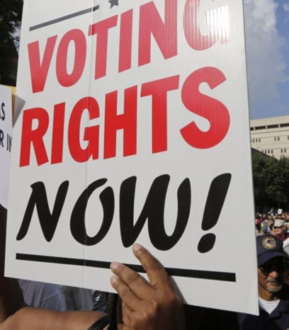 Voting rights poster in the United States. 