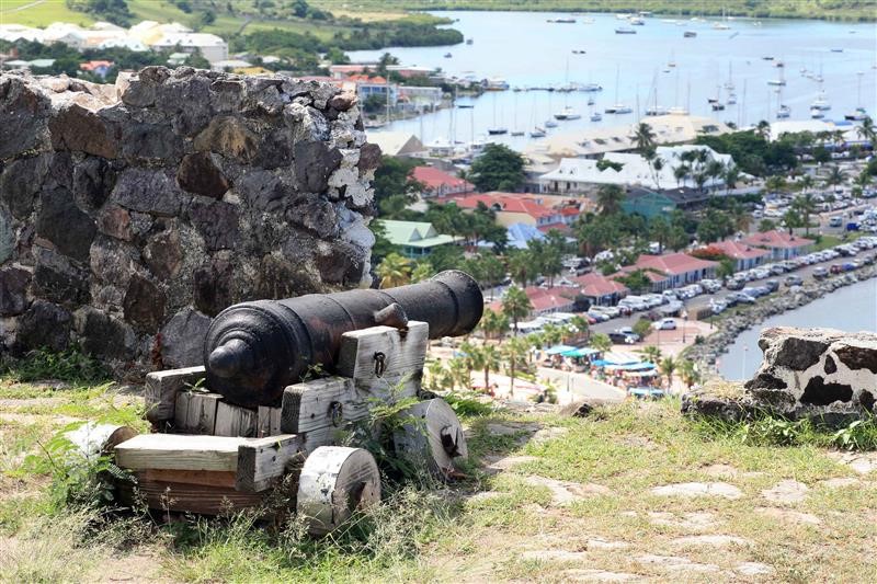 Cannons at Fort Louis overlooking Marigot