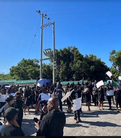 Members of the Montserrat Civil Service Association Protesting 