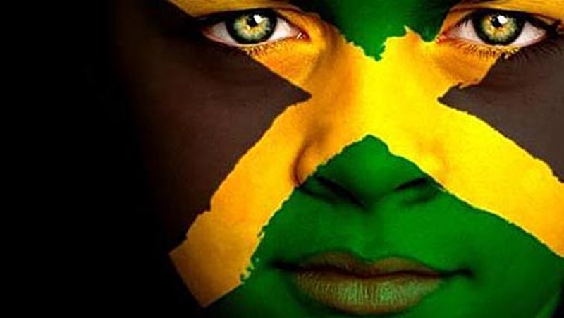Jamaican Flag with Childs face