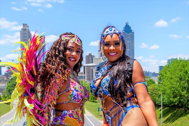 Atlanta Caribbean Carnival ladies in costume
