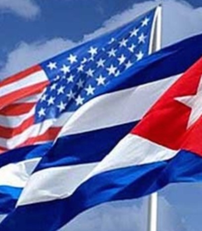 Cuba and USA flag together, 