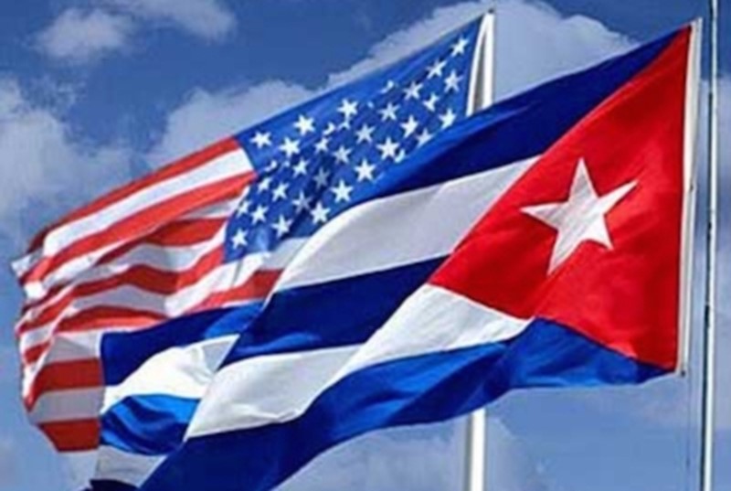 Cuba and USA flag together, 