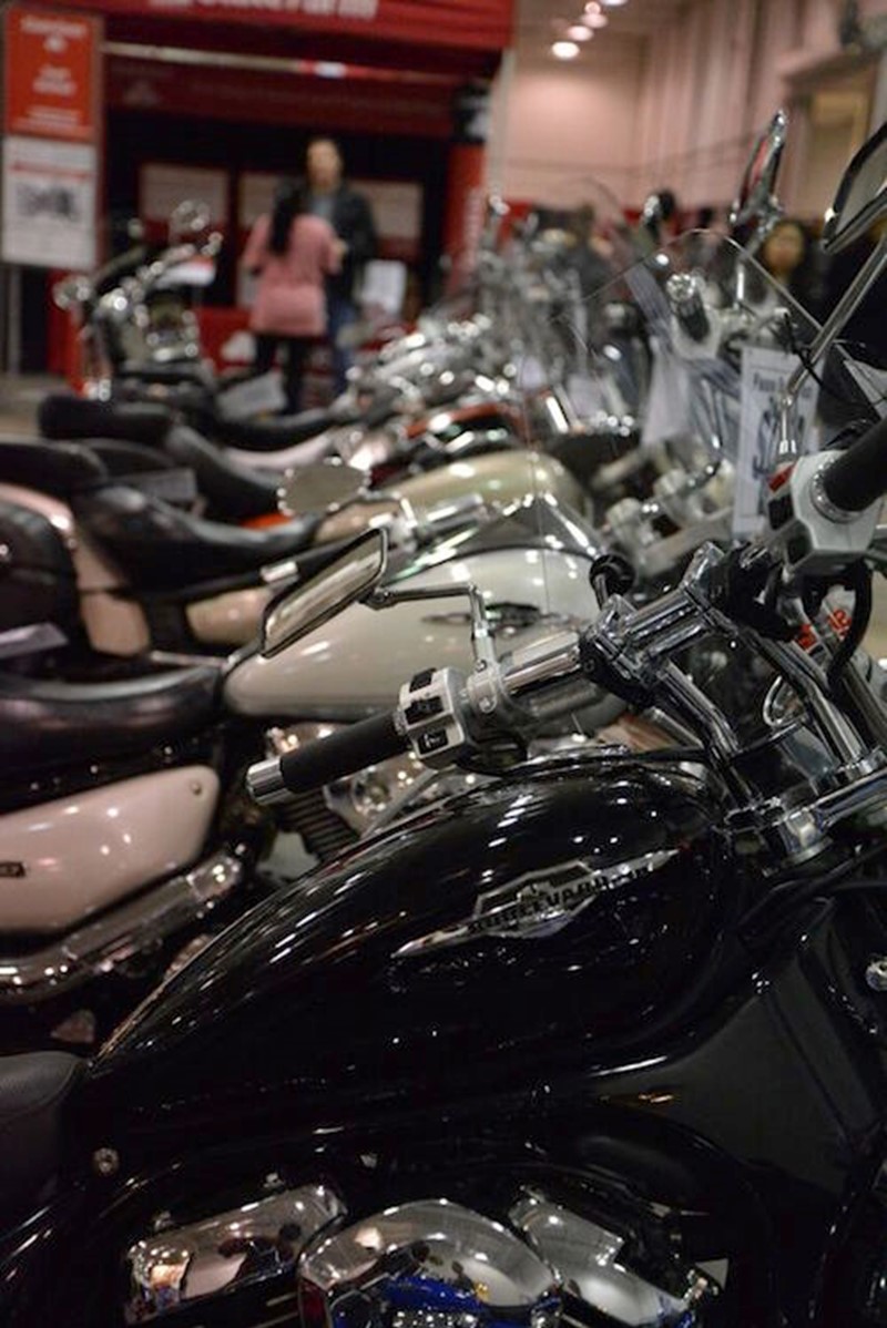 motorbikes on display