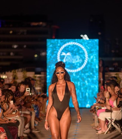 Miami Swin week model on runway