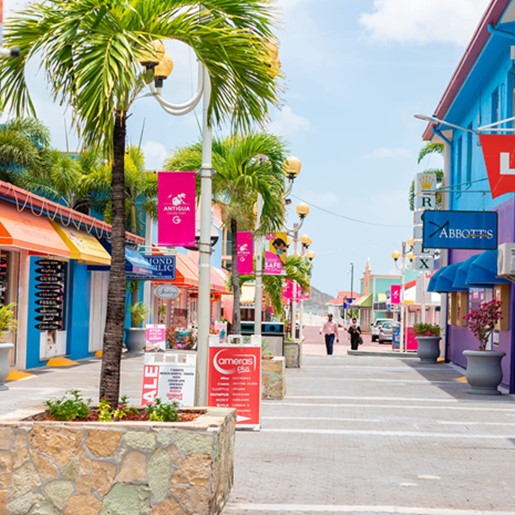 Shopping area in Heritage Quay, Antigua