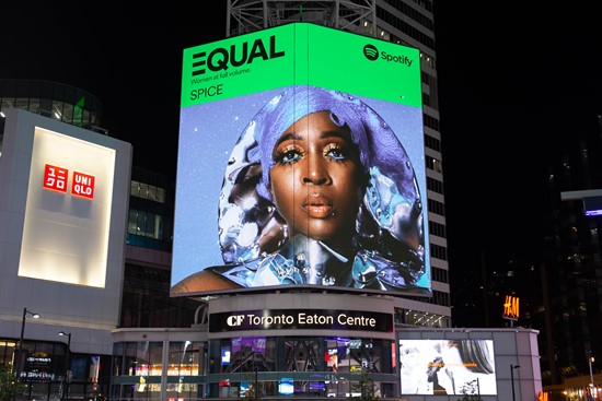 Reggae Star Spice&#x27;s Toronto Eaton Square Billboard