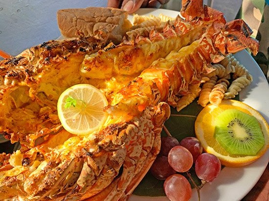 Grilled Lobster on Scilly Cay, photo courtesy of Anguilla-Beaches.com