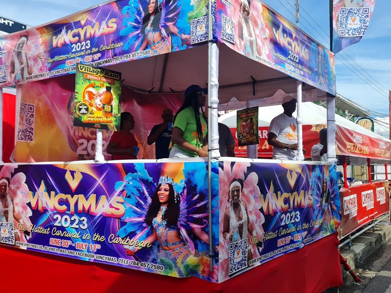 During the T&T Carnival parade, brand ambassadors activated promotions at a  Vincymas branded booth on the famous entertainment strip, Ariapita Avenue