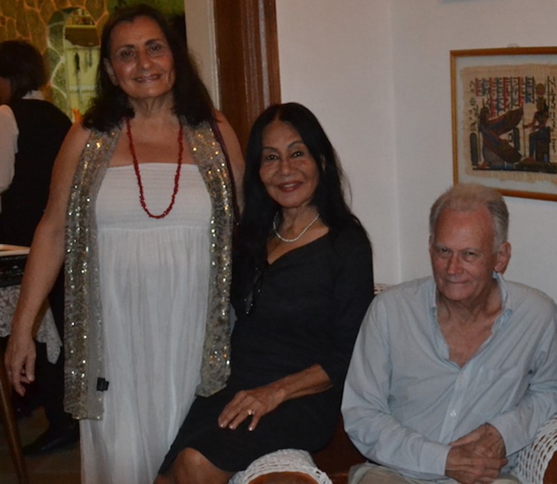 Curacao authors (L-R), Hilda de Windt-Ayoubi, Diana Lebacs, with Cuban author, editor Emilio Jorge Rodríguez (2nd R), in Cuba for Havana Bookfair 2019.