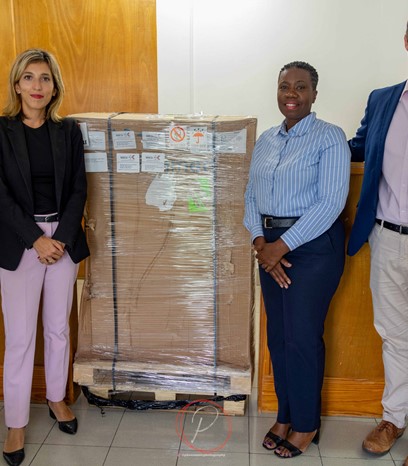 Government of Montserrat Officials were on hand at the Montserrat Port Authority to receive Montserrat’s new Planmed Clarity™ 3D Digital Breast Tomosynthesis Machine. 