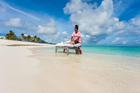 Massage on a beach in Anguilla