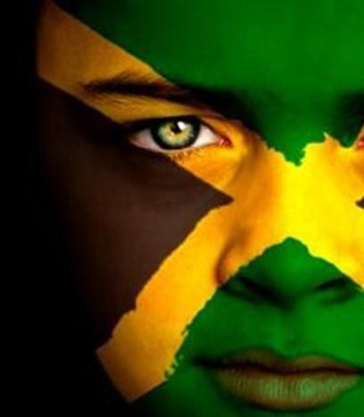 Jamaican Flag painted on Child's face