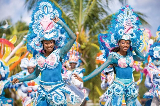 Female junkanoo dancers from The Bahamas