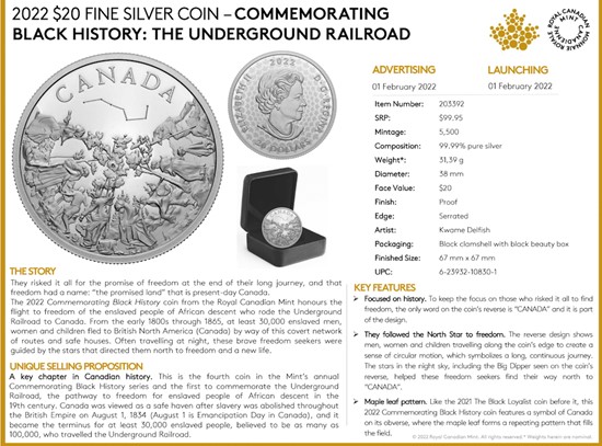 Royal Canadian Mint Black History Month Coin